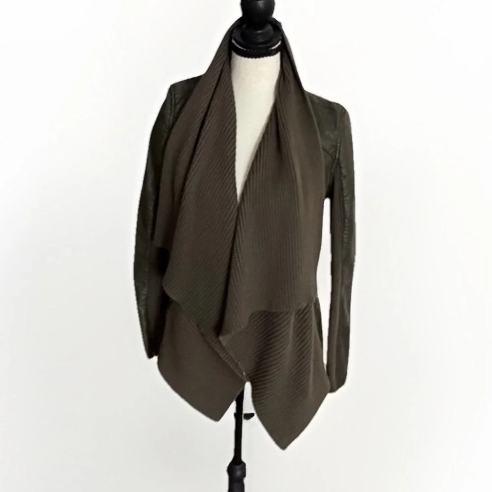 BLANKNYC All Or Nothing Olive‎ Drape Moto Jacket XS